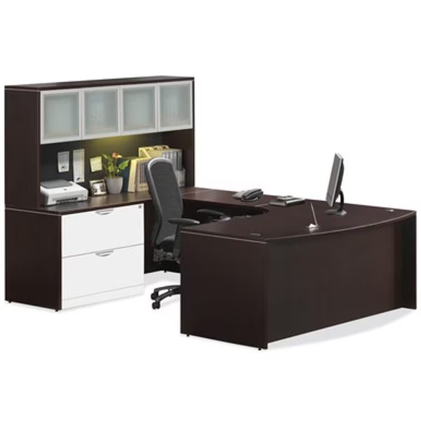 107.00'' W X 65.50'' H, Modern Walnut, Officesource, Mfr#: OS9MW